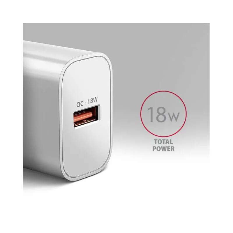 AXAGON ACU-QC18W, nabíjačka do siete 18W, 1x port USB-A, QC3.0/AFC/Apple, biela (ACU-QC18W)
