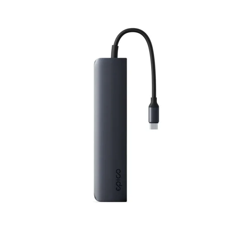 Epico 6v1 hliníkový USB-C 8K hub - atramentová (9915112100093)