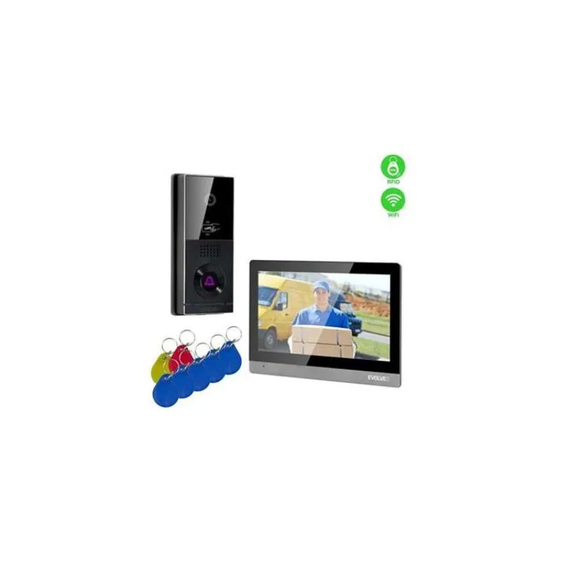 EVOLVEO DoorPhone AHD10, Sada domáceho WiFi videotelefónu s ovládaním dverí a RFID, čierno strieborný 1 (DPAHD10-SB)