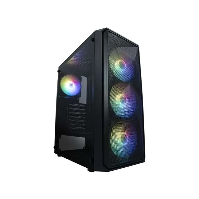 VeinX case ME19A Mid Tower, bez zdroje, 1x USB3.0, 1x USB2.0, 4x 120mm ARGB Fan, 1x ARGB Controller, černá (VX-ME19A)