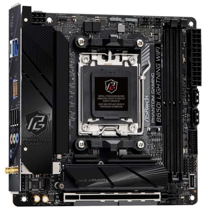 ASRock B650I Lightning WiFi / AMD B650 / AM5 / 2x DDR5 DIMM / 2x M.2 / HDMI / USB-C / WiFi / Mini-ITX (90-MXBMP0-A0UAYZ)