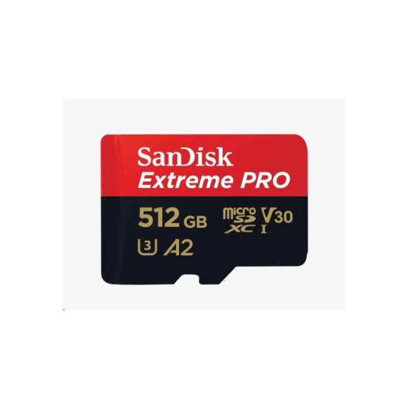 SanDisk micro SDXC karta 512GB Extreme PRO (200 MB/s Class 10, UHS-I U3 V30) + adaptér (SDSQXCD-512G-GN6MA)