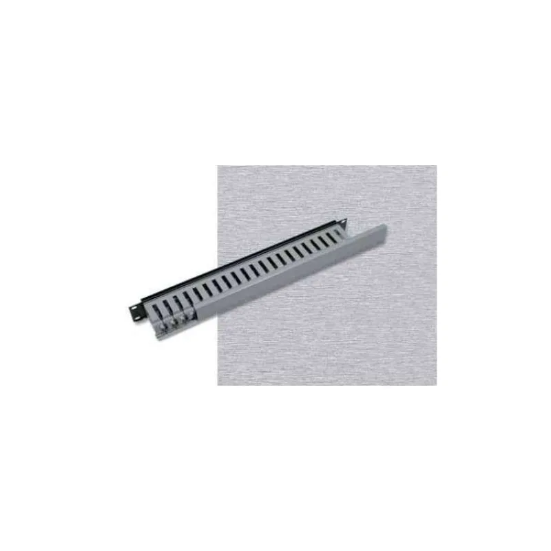 Vyväzovací panel 1U 19" jednostranná plastová lišta šedo-čierna (RAB-VP-X02-A1)