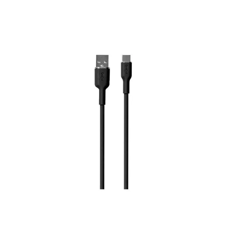 Puro kábel Soft Silicone Cable USB-A to USB-C 1.5m - Black (PUUSBCICONBLK)