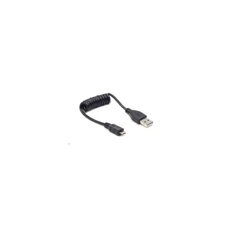 GEMBIRD Kabel USB A Male/Micro B Male 2.0, 60cm, Black, kroucený (CC-mUSB2C-AMBM-0.6M)