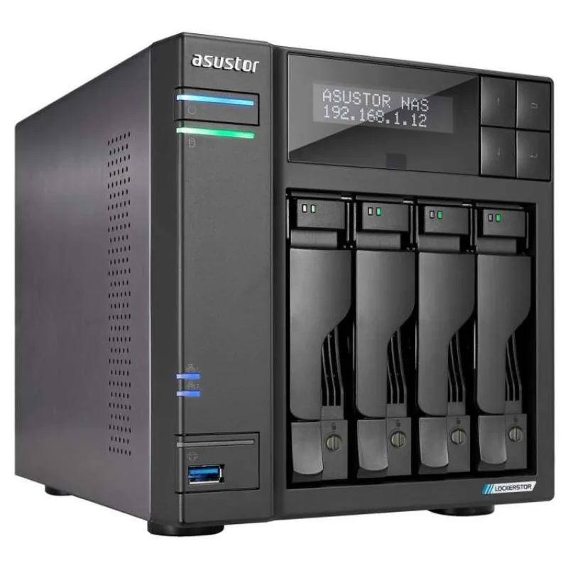 Asustor NAS AS6704T / 4x 2,5"/3,5" SATA III/ Celeron N5105 2.0 GHz/ 4GB/ 2x 2.5GbE/ 4x M.2/ PCIe / 2x USB 3.2/ HDMI+IR (AS6704T)