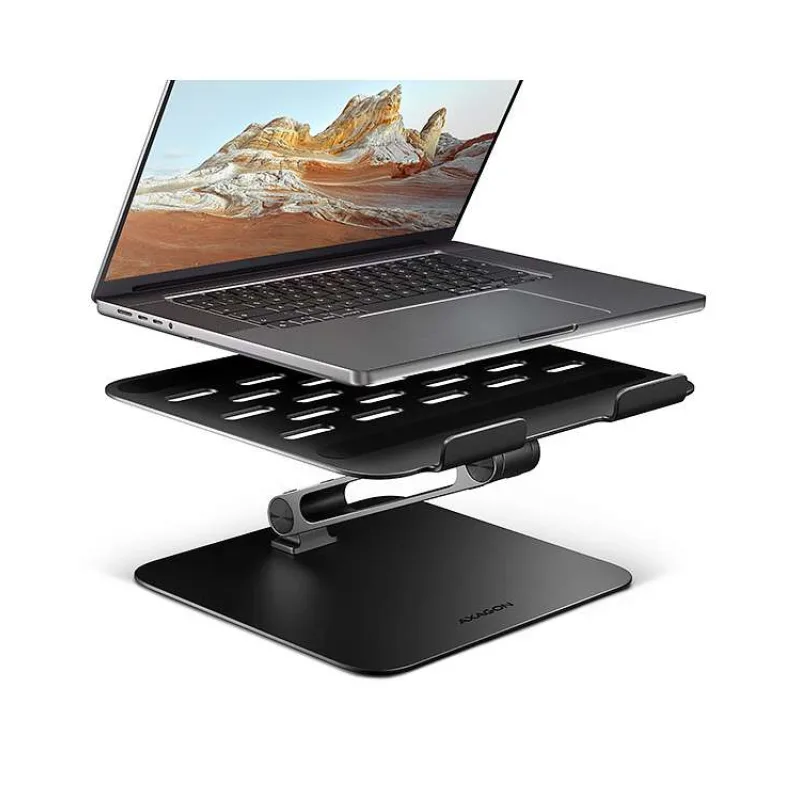 AXAGON STND-LQB, hliníkový HQ stojan pre notebooky 10"-17.3", nastaviteľná výška a uhol, čierny (STND-LQB)