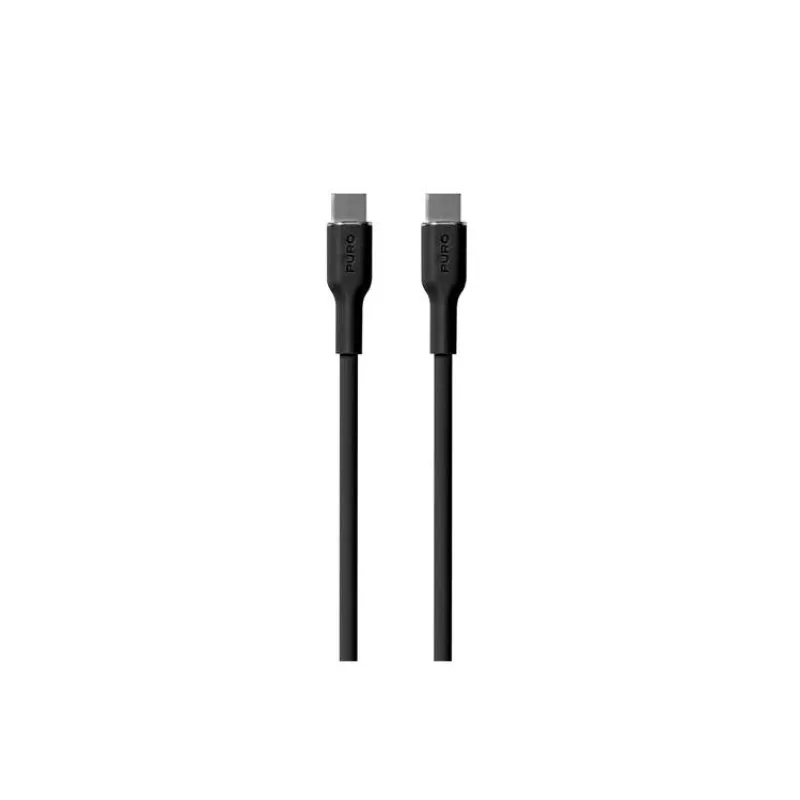 Puro kábel Soft Silicone Cable USB-C to USB-C 1.5m - Black (PUUSBCUSBCICONBLK)