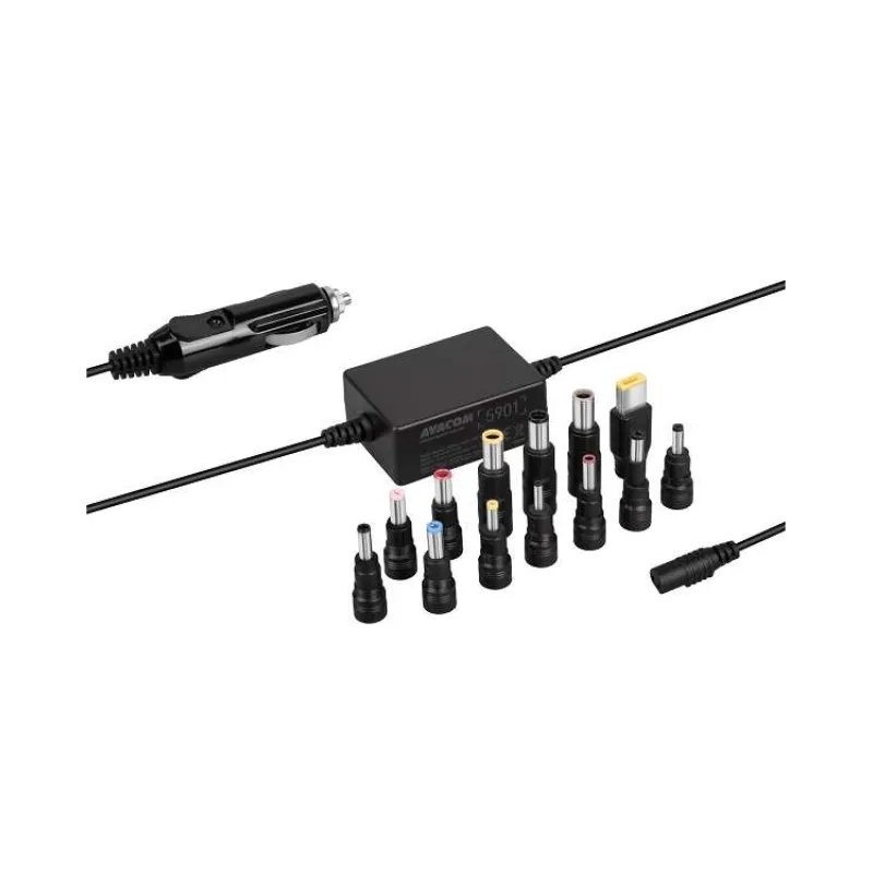 AVACOM QuickTIP-CAR 65W - univerzálny autoadaptér pre notebooky + 13 konektorov (ADDC-UNV-A65W)