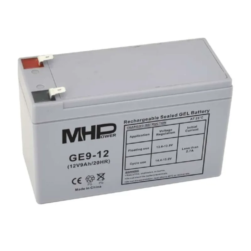 MHPower GE9-12 Gélový akumulátor 12V/9Ah, Faston F2 - 6,3mm, Deep Cycle (GE9-12)
