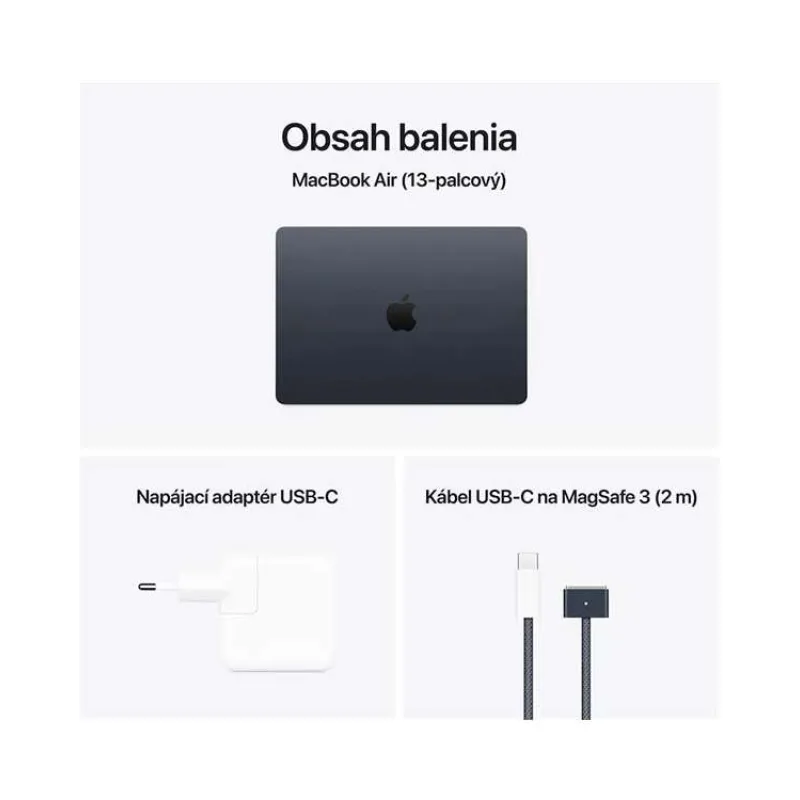 MacBook Air 13" Apple M4 10C CPU 8C GPU 16GB 256GB Polnočný SK (MW123SL/A)