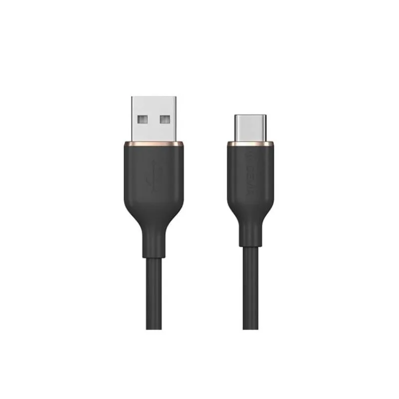 Devia kábel USB-A to USB-C Jelly Series Silicone Cable 1.2m - Black (6938595386619)