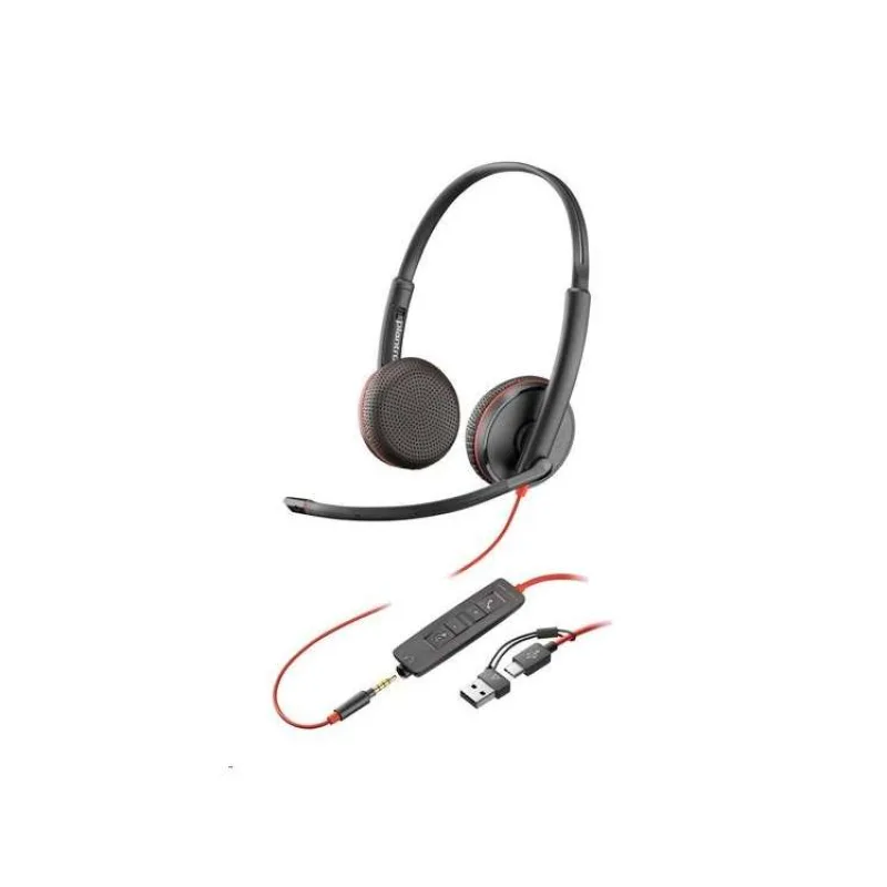HP Poly Blackwire 3225 MS Teams náhlavná súprava, 3.5 mm jack + USB-C/A adaptér, stereo (bulk) (8X229A6)