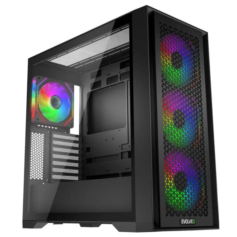 EVOLVEO Rhino, eATX/ATX/4x ARGB 120mm/bočnice (RHINO-BK-4)