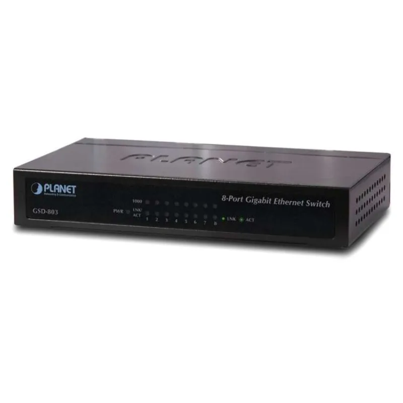 Planet GSD-803 switch 10/100/1000 (8x1000Base-T), EuP, 802.3az, kov, fanless (GSD-803)