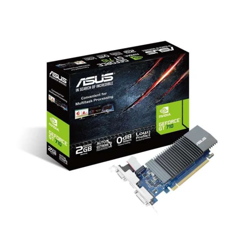 ASUS GT710 2GB/64-bit, GDDR5, D-Sub, DVI, HDMI, LP (90YV0ALA-M0NA00)