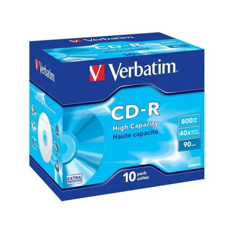 VERBATIM CD-R(10-Pack)Jewel/EP/DL/40x/90min/800MB (43428)