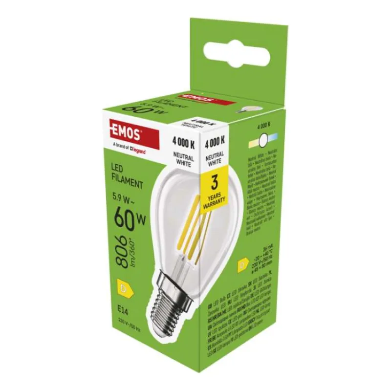 EMOS LED FLM MINI GL 5,9 W (60 W) 806lm E14 NW (1525731450)