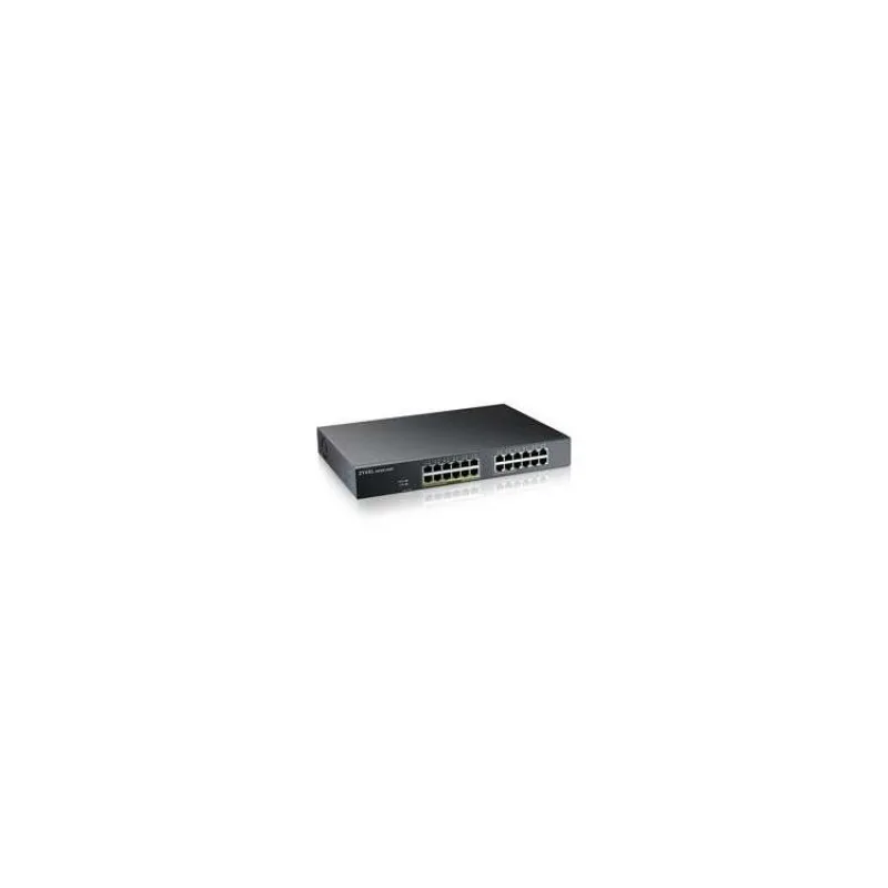 ZyXEL GS1915-24EP, 24-port GbE, 12 port PoE, 130 Watt 802.3at, rackmount, fanless, Smart hybrid mode Switch, stand (GS1915-24EP-EU0101F)