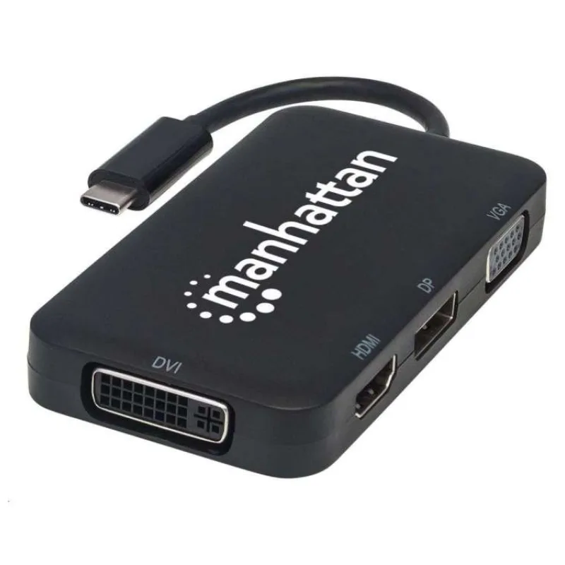 MANHATTAN USB-C na HDMI/DP/VGA/DVI dokovacia stanica (152600)