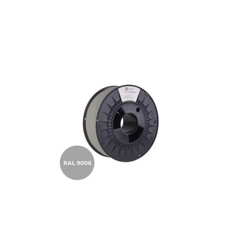 Tlačová struna (filament) C-TECH PREMIUM LINE, PLA, biely hliník, RAL9006, 1,75mm, 1kg (3DF-P-PLA1.75-9006)