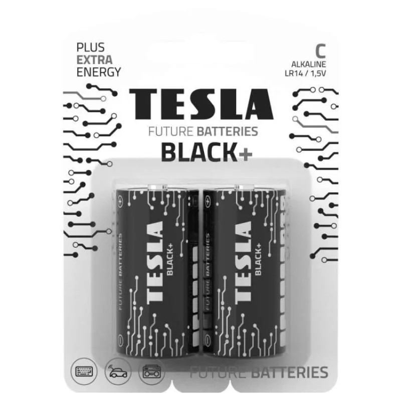 TESLA BLACK+ alkalická baterie C (LR14, malý monočlánek, blister) 2 ks (14140220)