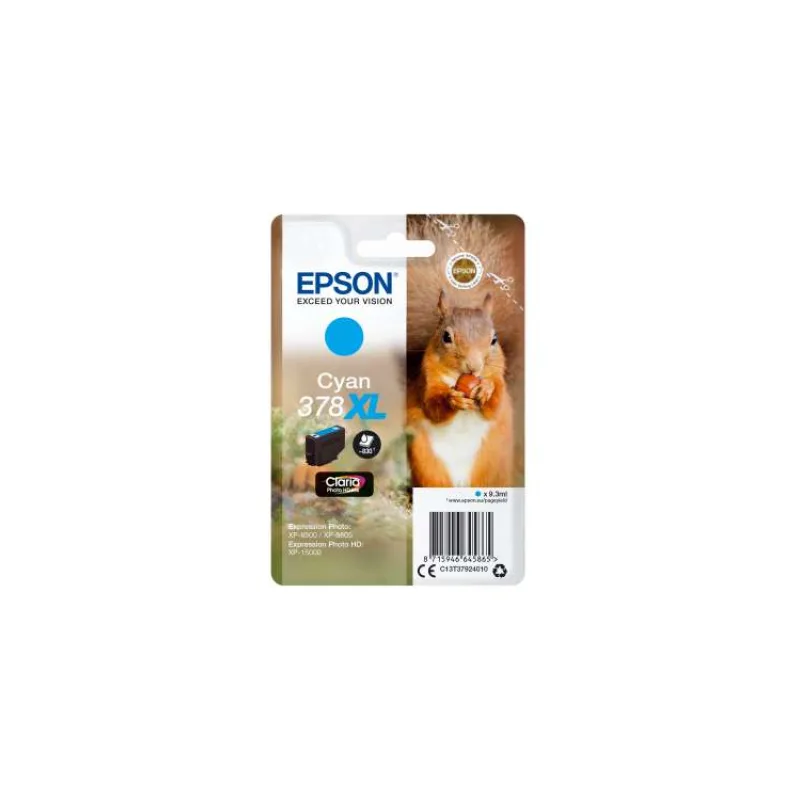 Epson Singlepack Cyan 378 XL Claria Photo HD Ink (C13T37924010)