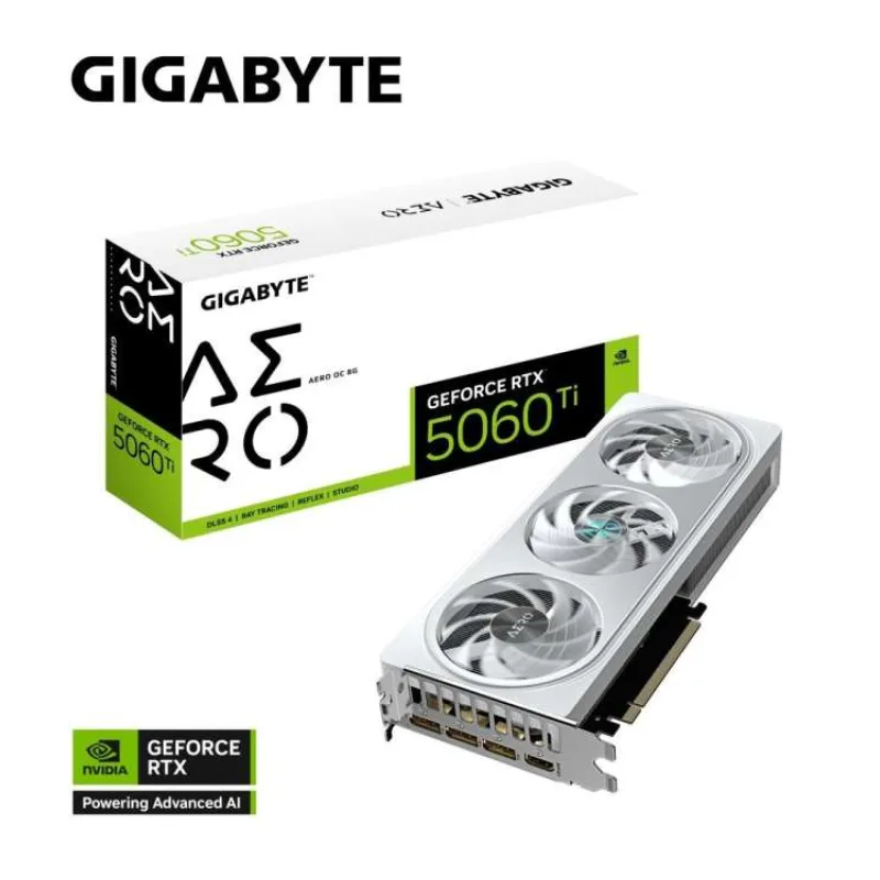 GIGABYTE VGA NVIDIA GeForce RTX 5060 Ti AERO OC 8G, 8G GDDR7, 3xDP, 1xHDMI (GV-N506TAERO OC-8GD)