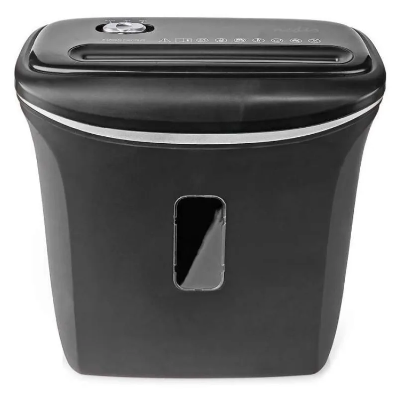 Nedis PASH120BKA4 - Skartovačka| Křížový řez | 6x stránek A4 | 12 l | Bezpečnostní standard: DIN 4 | 300 W | Černá (PASH120BKA4)