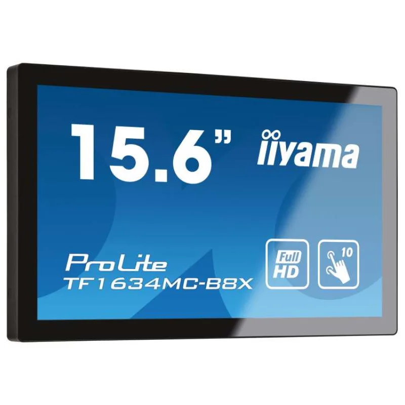 15,6" iiyama TF1634MC-B8X: IPS, FullHD, capacitive, 10P, 450cd/m2, VGA, DP, HDMI, IP65, čierny (TF1634MC-B8X)