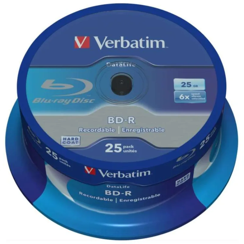 VERBATIM BD-R SL DataLife 25GB, 6x, spindle 25 ks (43837)