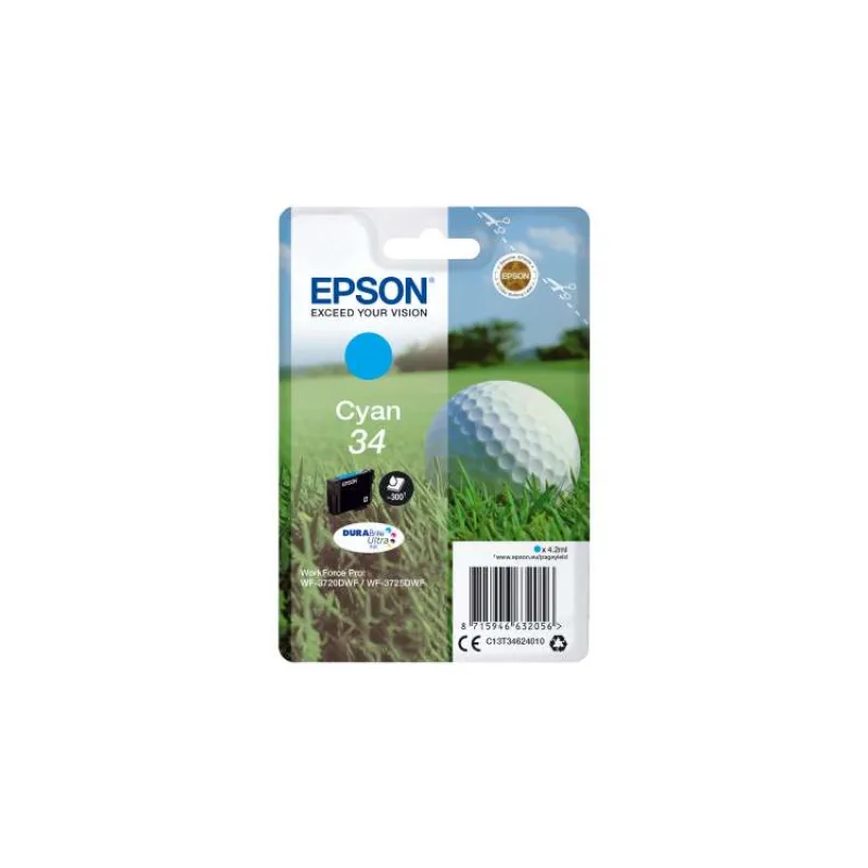 Epson Singlepack Cyan 34 DURABrite Ultra Ink (C13T34624010)