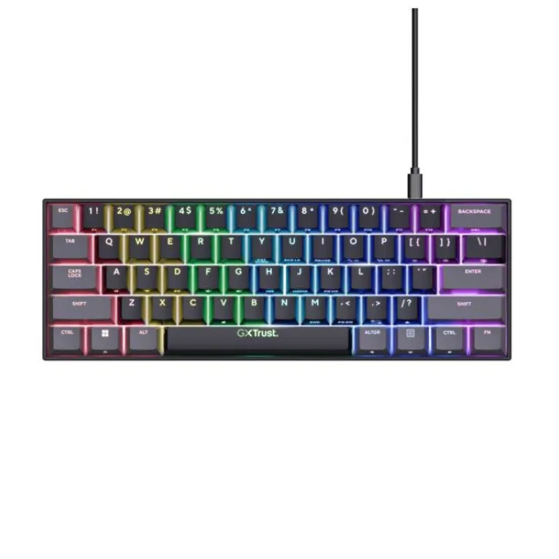 TRUST klávesnice GXT 867 ACIRA, 60%, Herní Klávesnice, USB, USB-C, US (24882)