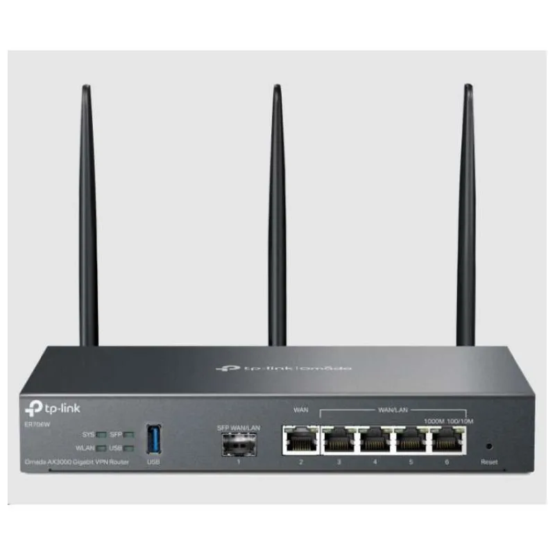 TP-Link ER706W - AX3000 Router VPN WiFi 6, 1x GWAN + 4x GWAN/LAN + 1x GWAN/LAN SFP, USB, Omada SDN (ER706W)