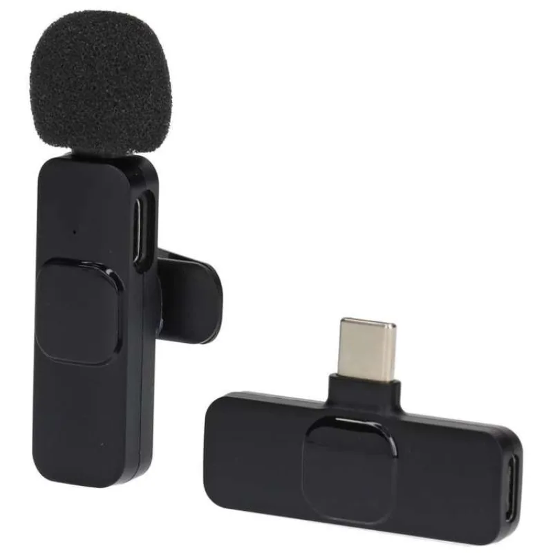 NEDIS bezdrátový mikrofon/ pro notebook / Smartphone / Tablet/ vypínač/ USB-C zásuvka/ kabel 1,8m/ černý (MICW110BK)