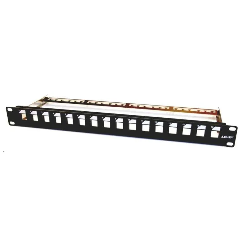 19" modulární patch panel LEXI-Net 16port, černý (PATCHP16PNEOU/F)