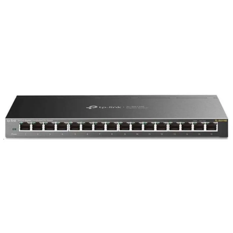16-Port Gigabit Easy Smart Switch PORT: 16× Gigabit RJ45 Ports SPEC: Desktop Steel Case FEATURE: MTU/Port/Tag-based VLAN (TL-SG116E)