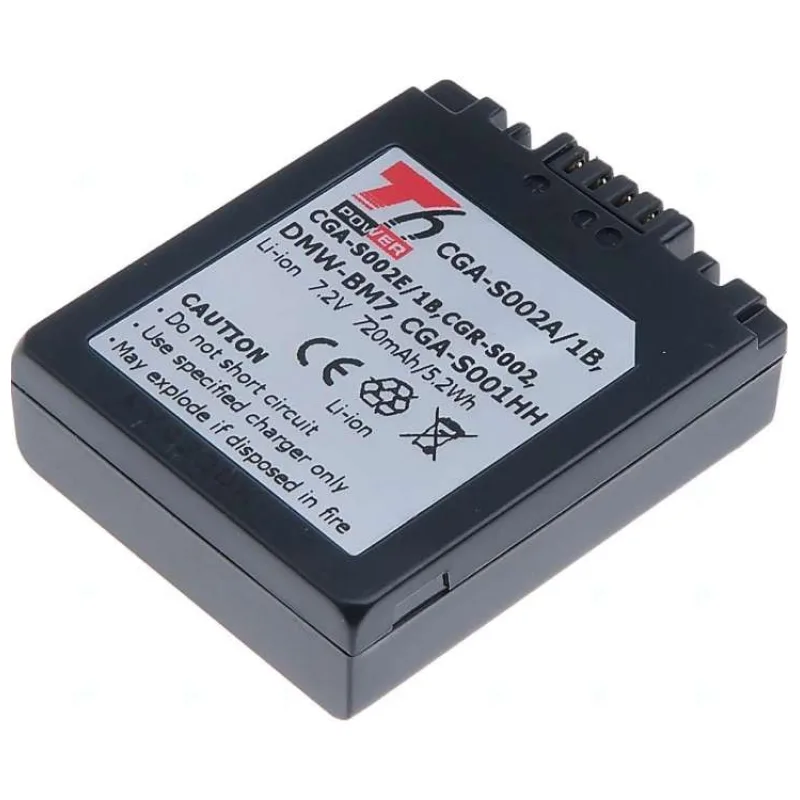 Batéria T6 Power Panasonic DMW-BM7, CGA-S002E, CGA-S002, 720mAh, 5,2Wh (DCPA0004)