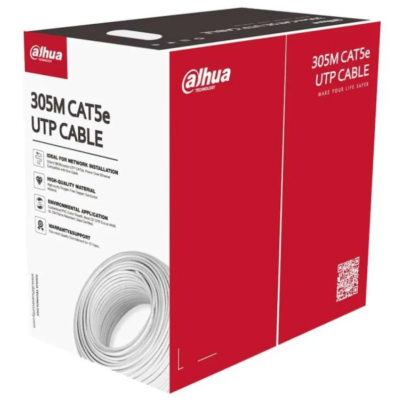 Dahua kabel UTP, Cat5e, drát, 4pár, PVC, Dca (balení 305m) (PFM920I-5EUN-white)