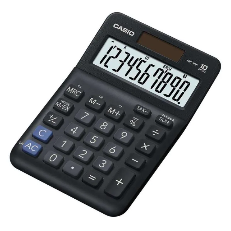 CASIO kalkulačka MS 10 F, černá, stolní, desetimístná (MS 10 F)