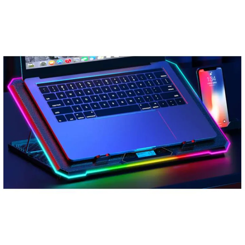 EVOLVEO Ania 9, chladiaca podložka pod notebook, 6x ventilátor, RGB obvodové podsvietenie (ANIA9)