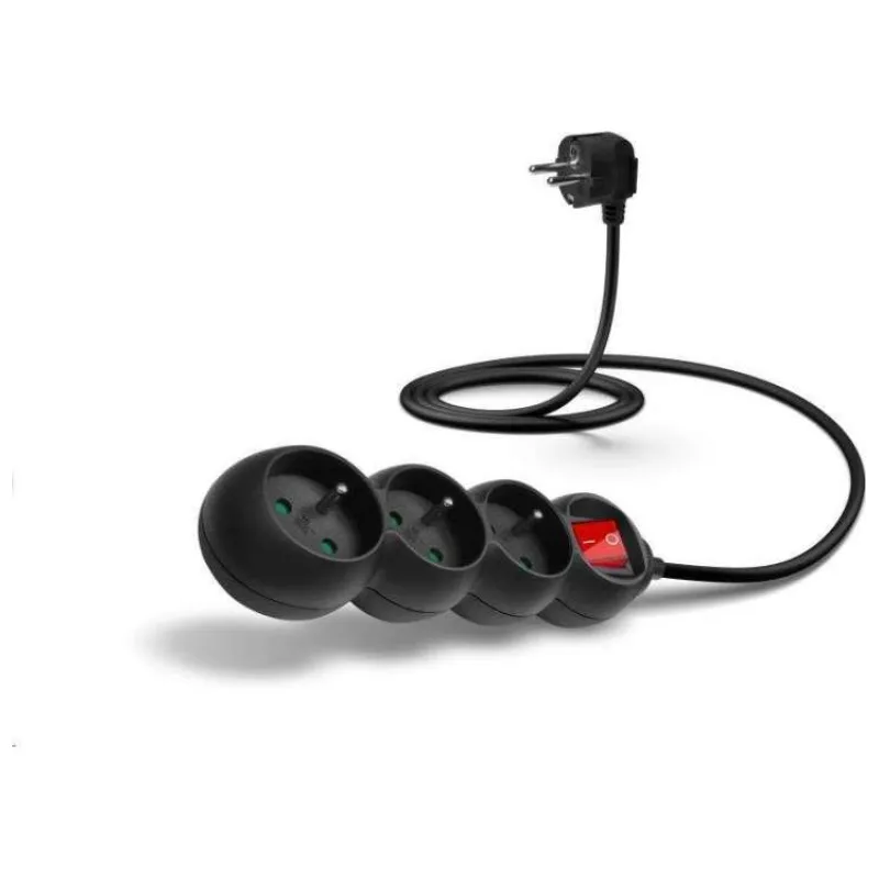 Predlžovací kábel CONNECT IT 230 V, 3 zásuvky, 1,5 m, s vypínačom (čierny) (CES-1013-BK)