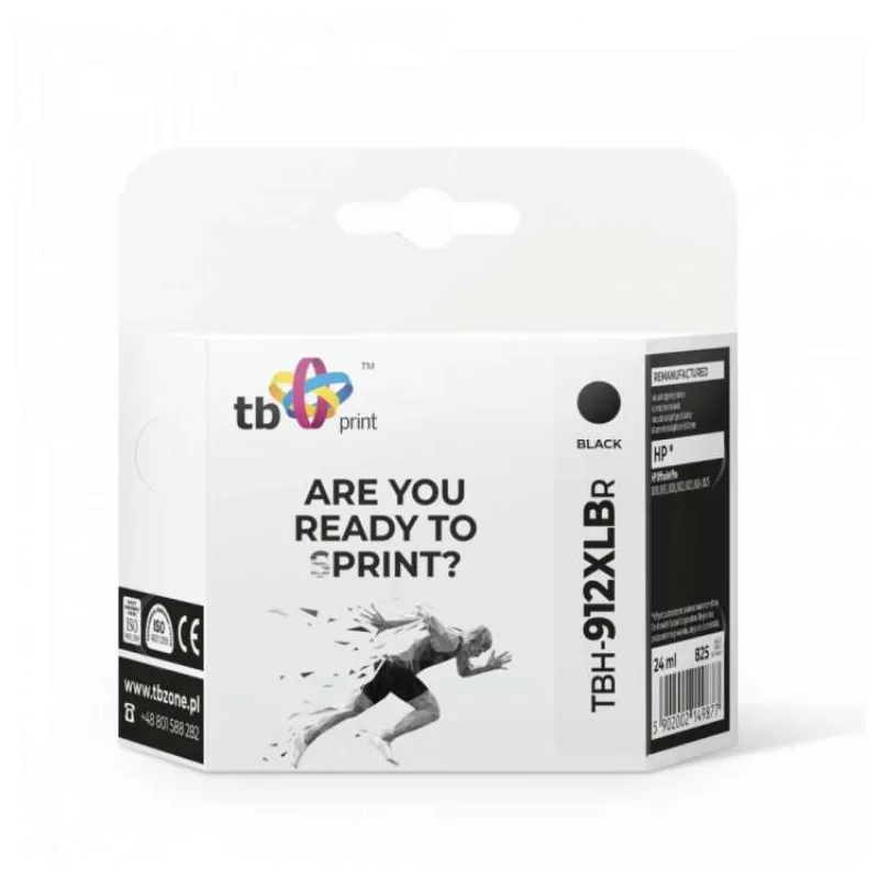 Ink. kazeta TB kompat. s HP OfficeJet Pro 8025 912XL, BK reman. (TBH-912XLBR)