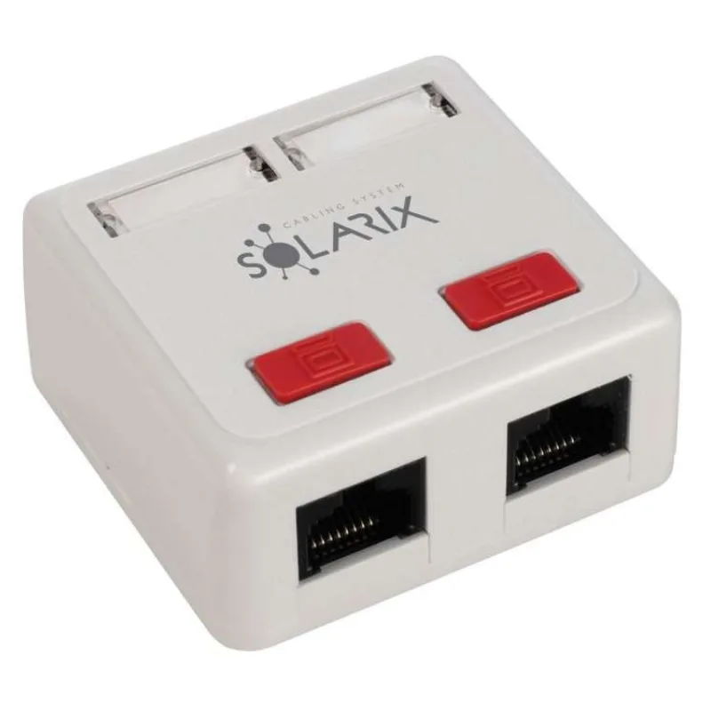 Zásuvka Solarix CAT5E UTP 2 x RJ45 na omítku bílá (22162880)