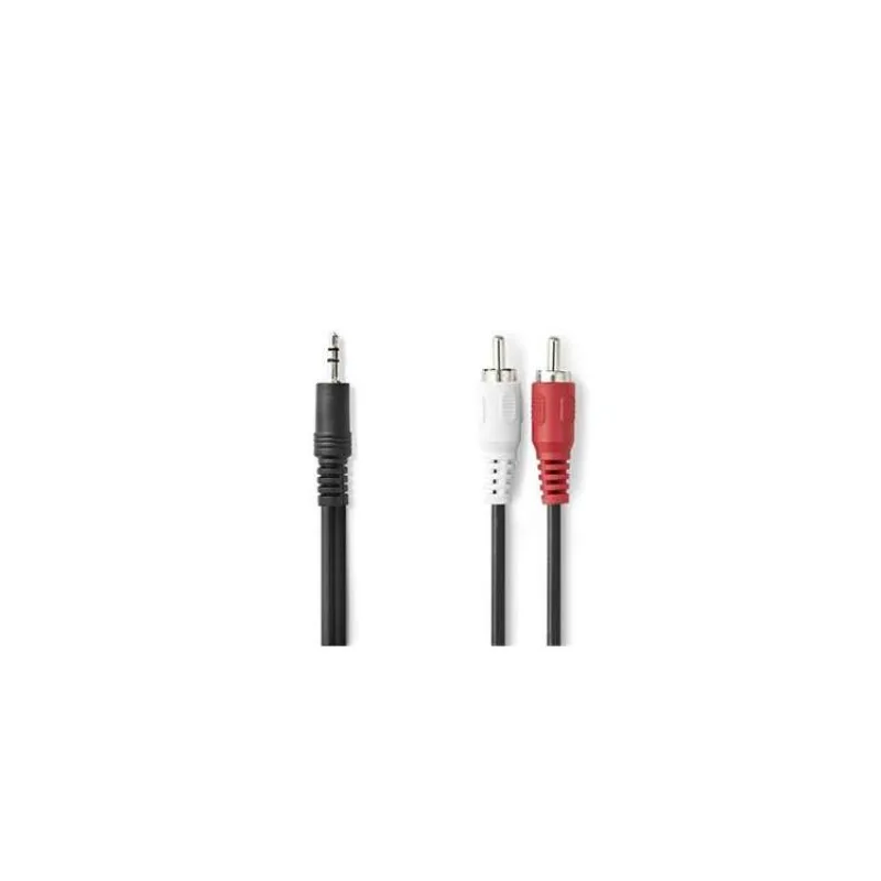 NEDIS stereofonní audio kabel/ 3,5 mm zástrčka - 2x RCA zástrčka/ černý/ bulk/ 10m (CAGL22200BK100)