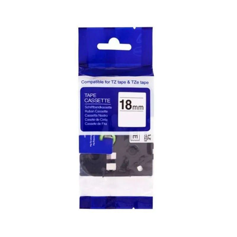 PRINTLINE kompatibilní páska s Brother HSe-241, 18mm, černý tisk/ bílý podklad, bužírka (PLTB156)