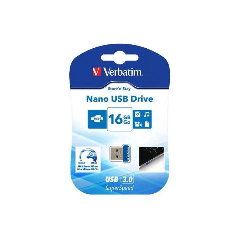 VERBATIM Flash disk 16 GB Store 'n' Stay Nano, USB 3. (98709)