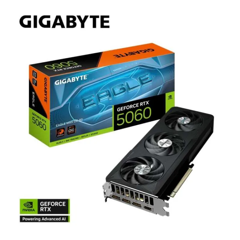 GIGABYTE VGA NVIDIA GeForce RTX 5060 EAGLE MAX OC 8G, 8G GDDR7, 3xDP, 1xHDMI (GV-N5060EAGLEMAX OC-8GD)