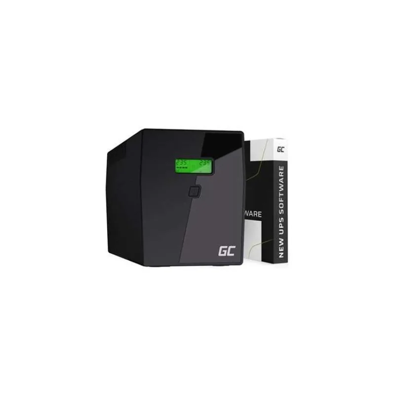 Green Cell Nepřerušitelný zdroj napájení UPS 1500VA 900W s LCD displejem | VERZE EU | 4x zásuvky Schuko (UPS04)