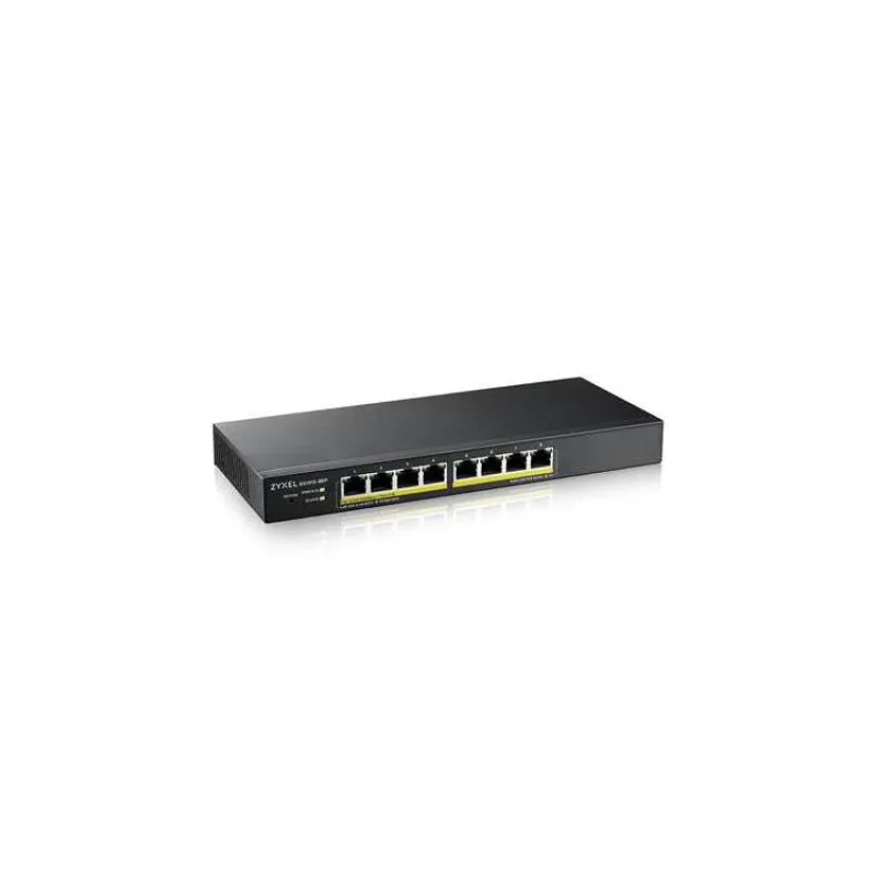 ZyXEL GS1915-8EP, 8-port GbE PoE Smart hybrid mode Switch, standalone or NebulaFlex Cloud, 60 Watt 802.3at, desktop, fan (GS1915-8EP-EU0101F)
